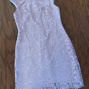 Lauren Ralph Lauren Pink Lace Sz 8 Overlay Evening Sheath‎ Dress Easter Cottage